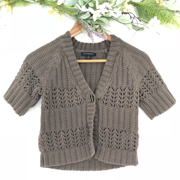 Banana Republic Sweaters - Banana Republic Short sleeve brown sweater XS